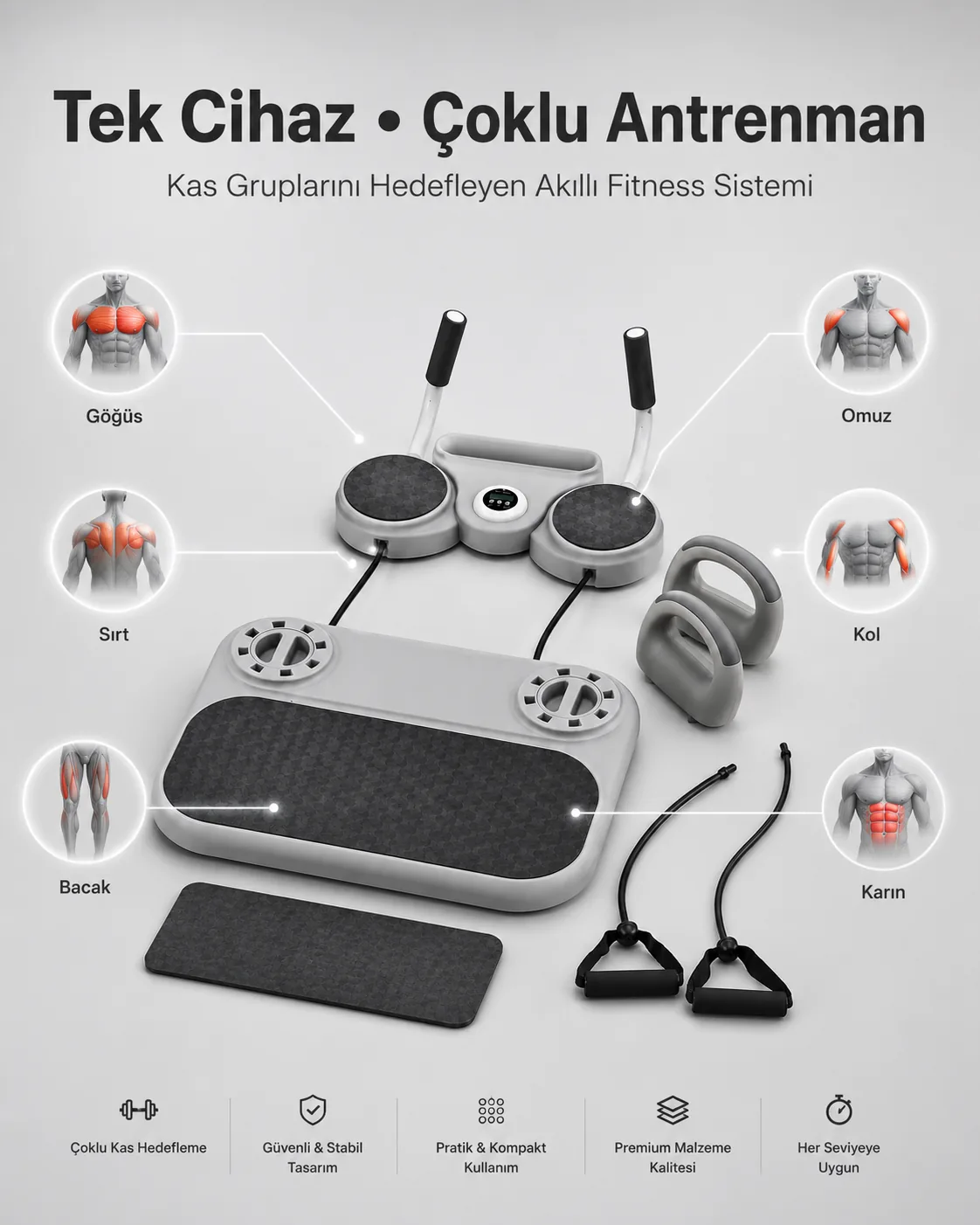 Tek cihaz çoklu antrenman - kas grupları